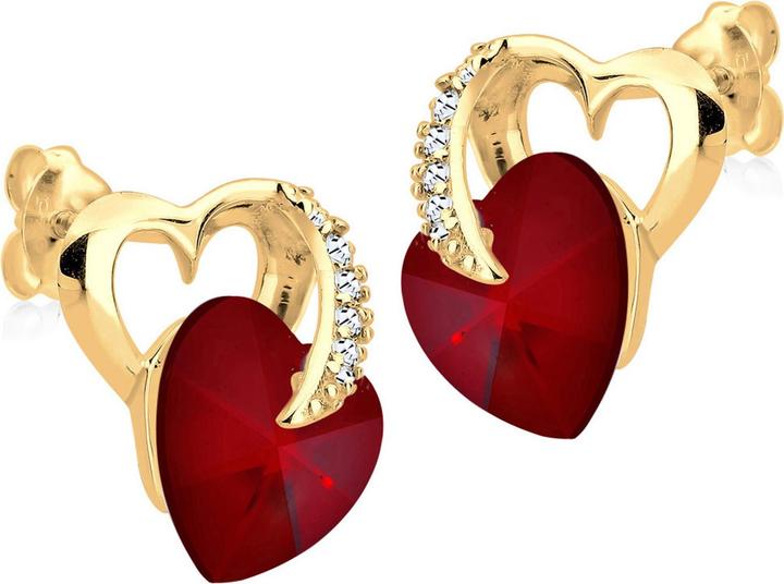 Immagine prodotto Elli Orecchini Cuore Amore Cristalli Argento 925 Miele (Cristallo di vetro, Argento 925)