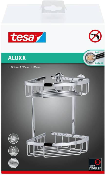 Actual product image tesa ALUXX shower tray incl. adhesive solution without drilling (18 x 18 x 26.5 cm)