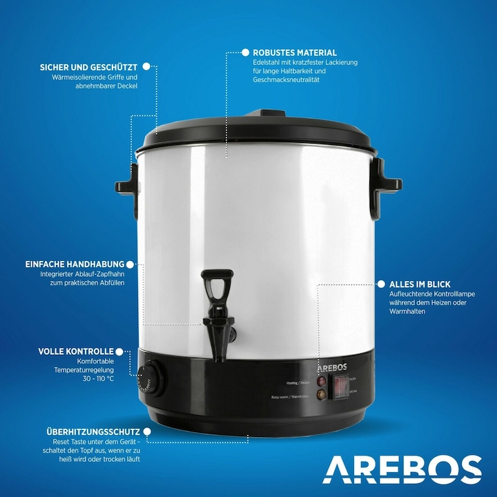 Image du produit Arebos Machine à mettre en conserve (28 l)