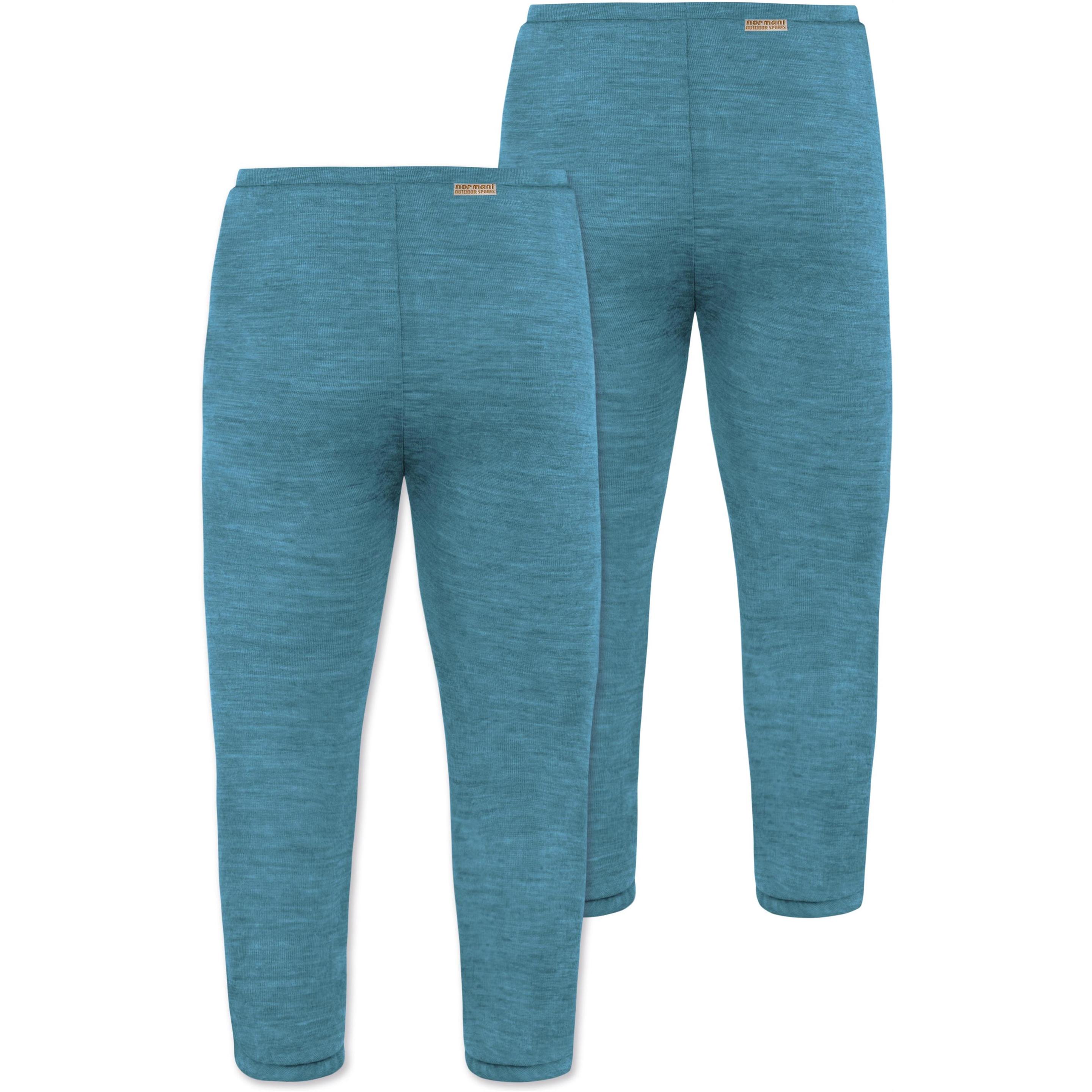 Thumbnail - Normani, Herren, Hosen, 2er Pack Baby Merino Hose mit Füssen - 9537, Blau, (68)