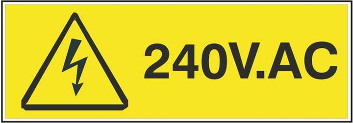 RS PRO Cartello di sicurezza, Inglese, Nero/Giallo, Pericolo: Elettricità, H 20 mm L 60mm