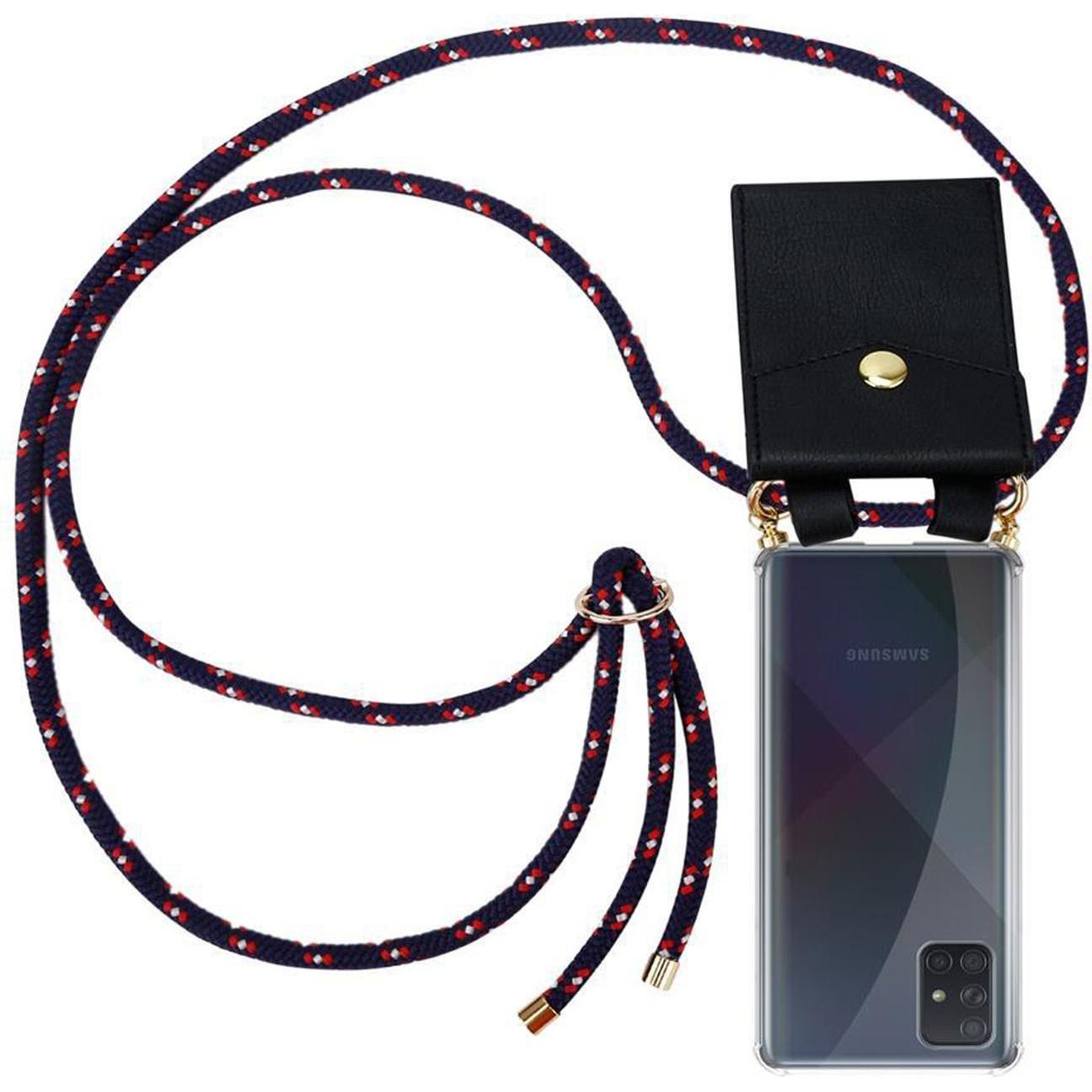 Cadorabo TPU Handy Kette GOLD Cover, Handykette, Blau