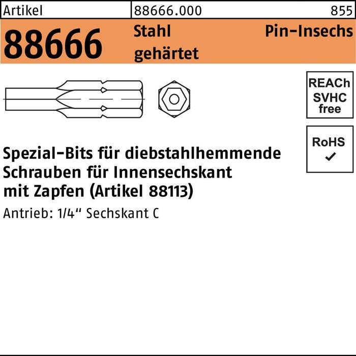 Actual product image Bit R 88666 Innensechskant m.Zapfen (Hexagon socket TX)