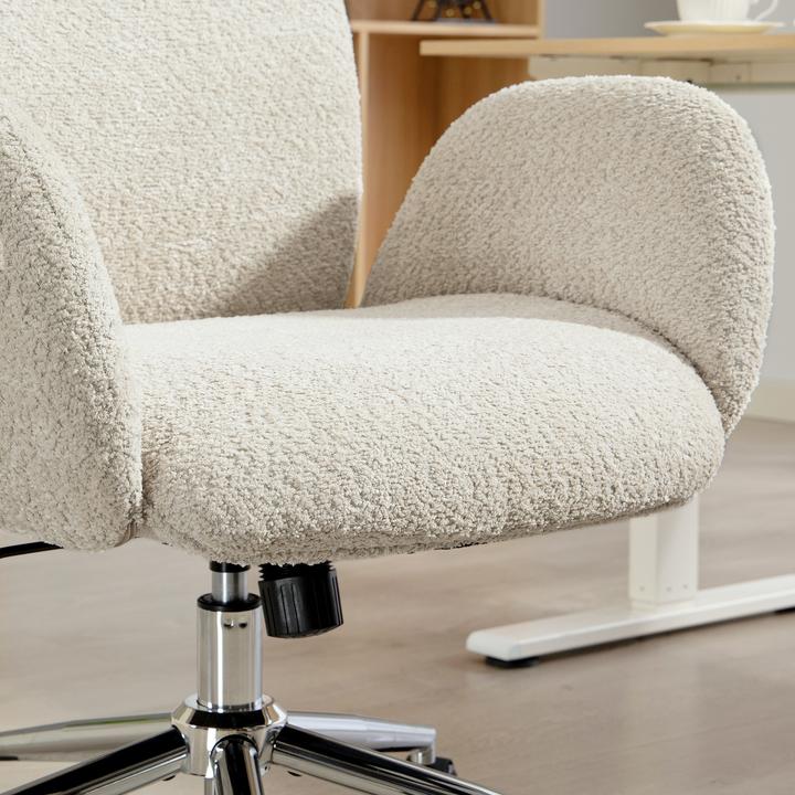 Immagine prodotto Homcom Schreibtischstuhl Polyester, Stahl Hellgrau (47.50 - 55.50 cm)