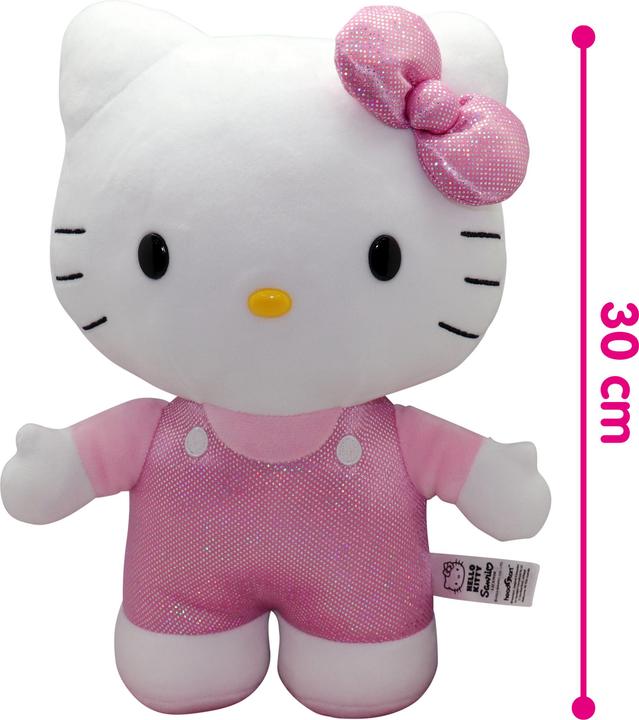 Produktbild Giochi Preziosi Hello Kitty 30 cm grosses Plüschtier mit modischem Outfit, rosa Satinkleid und (30 cm)