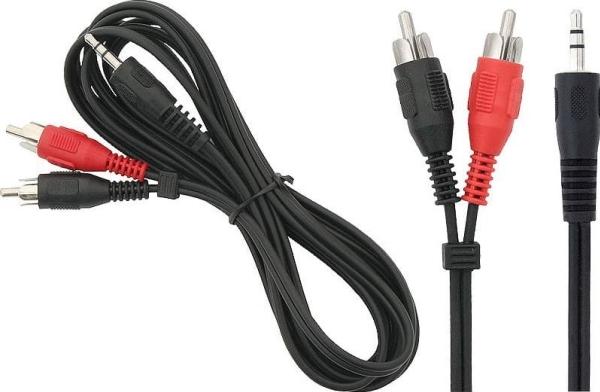 Blow Kabel Jack 3.5mm - RCA (Cinch) x2 1.8m czarny (4336#) (1.80 m, Cinch Kabel)