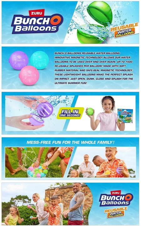 Produktbild Zuru Bunch O Balloons Wiederverwendbare Wasserballons 3er Pack ass. (3 x)