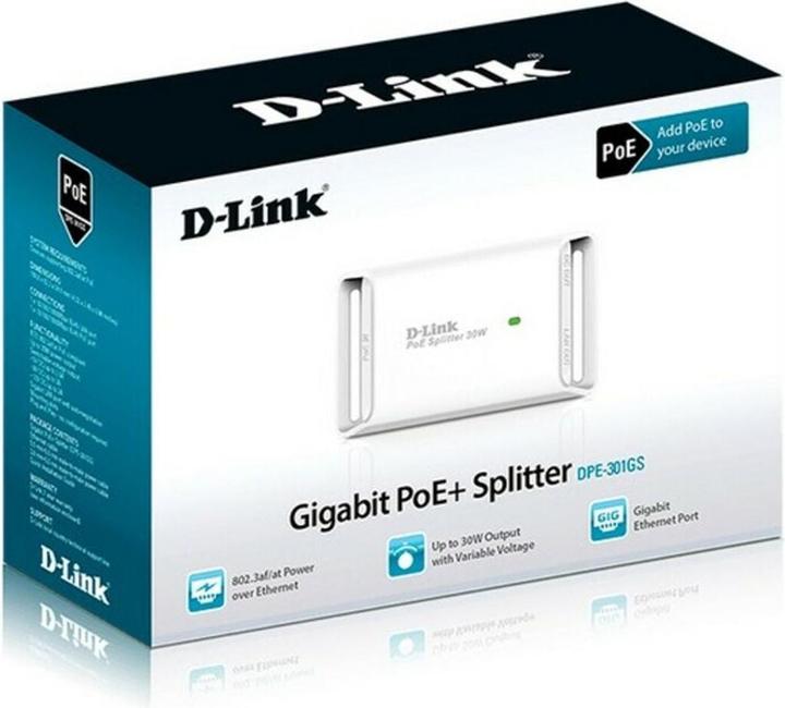 Produktbild D-Link 1-Port Gigabit Poe+ Splitter (2 Ports)