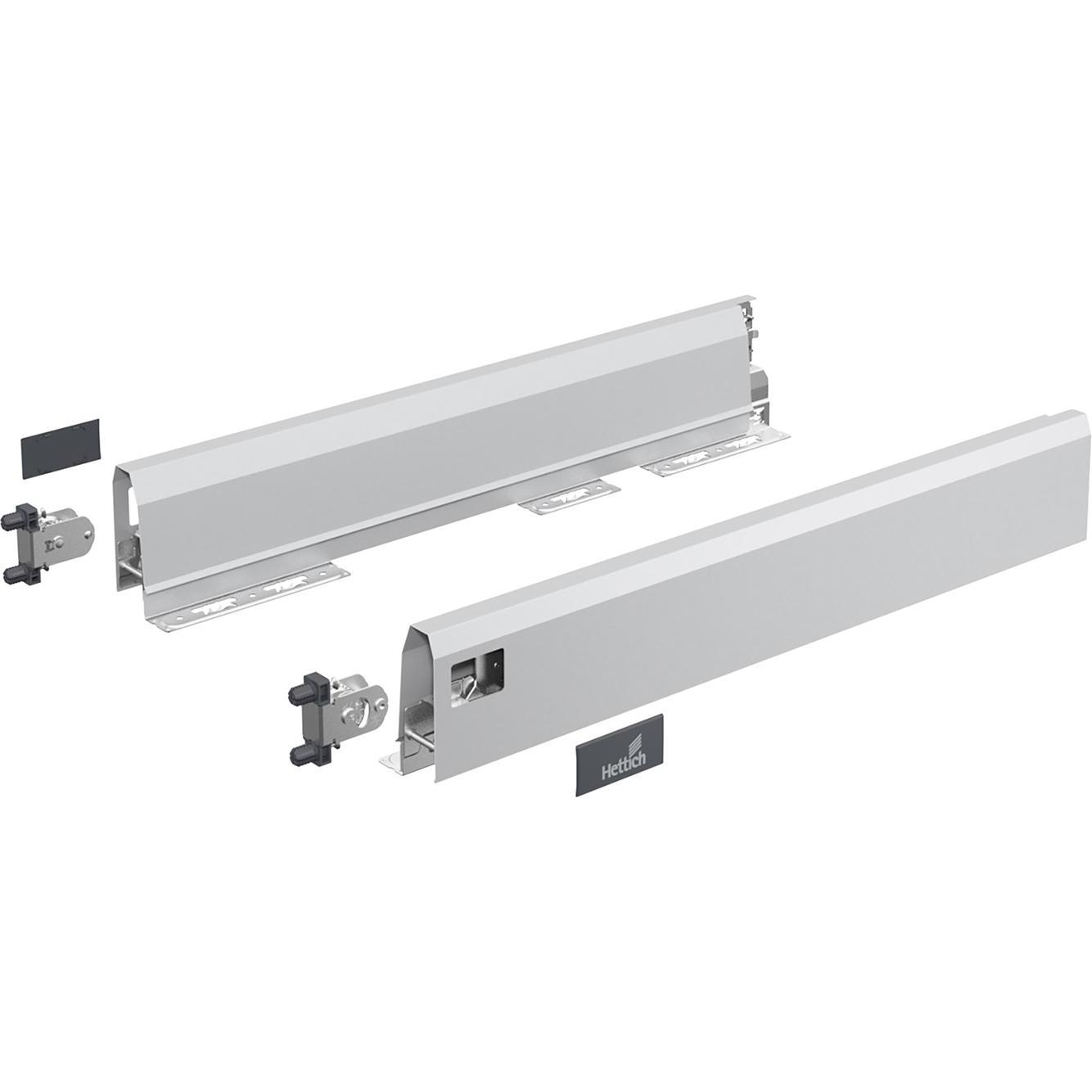 Hettich, Schubladenauszüge, Flexible Schubkasten-Sets ArciTech, silber