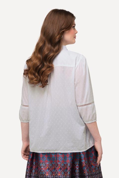 Produktbild Ulla Popken Bluse, Lochspitze, A-Linie, V-Ausschnitt, 3/4-Arm (54)