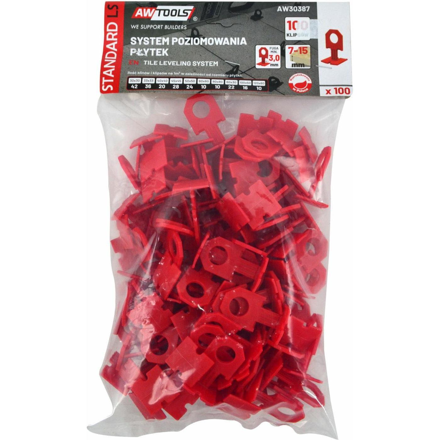 Thumbnail - Awtools, Verpackungsmaterial, SYSTEM POZIOMOWANIA PŁYTEK STANDARD 3,0mm - 7-15mm - KLIPS 100szt. (100 Stück)