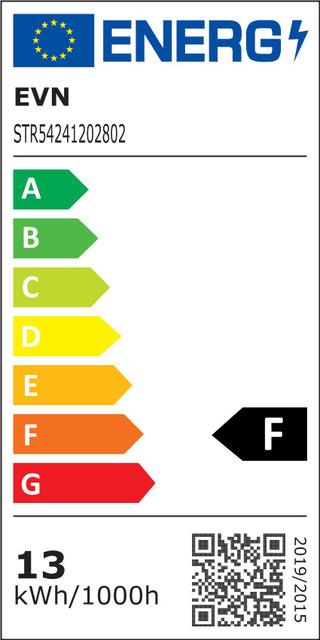 Label énergétique EVN STR54241202802 LEDStripsRouleau 5m 24V IP54 3000K 72W (Blanc, 500 cm, Extérieur)