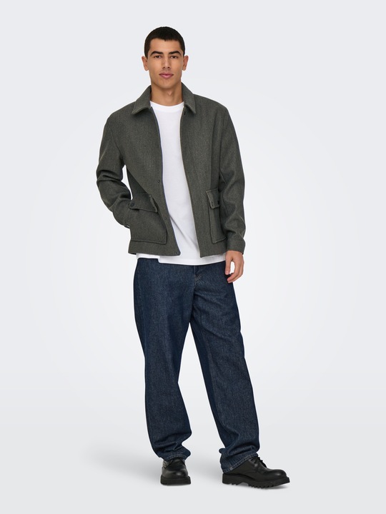 Image du produit Only & Sons Col Fly-Away Poignets avec bouton Veste (M)