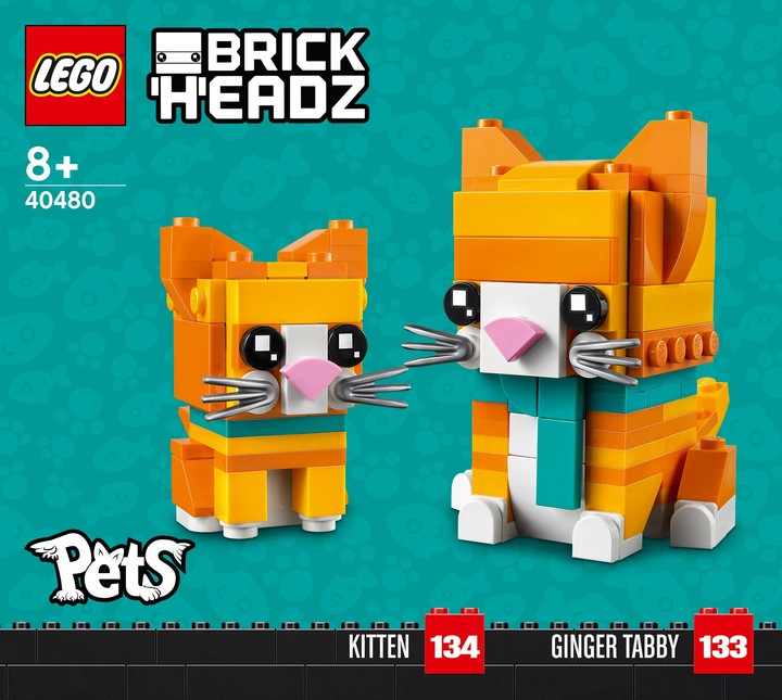 Produktbild LEGO Rot getigerte Katze (40480, LEGO Brickheadz)