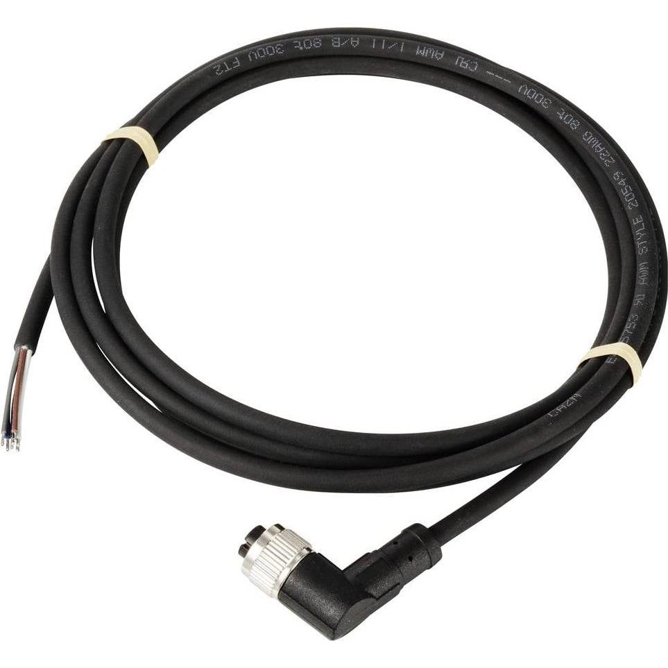 Thumbnail - Tru Components TC-12833084 Sensor-/Aktor-Anschlussleitung M12 Kupplung, gewinkel, Elektronikkabel + Stecker, Schwarz