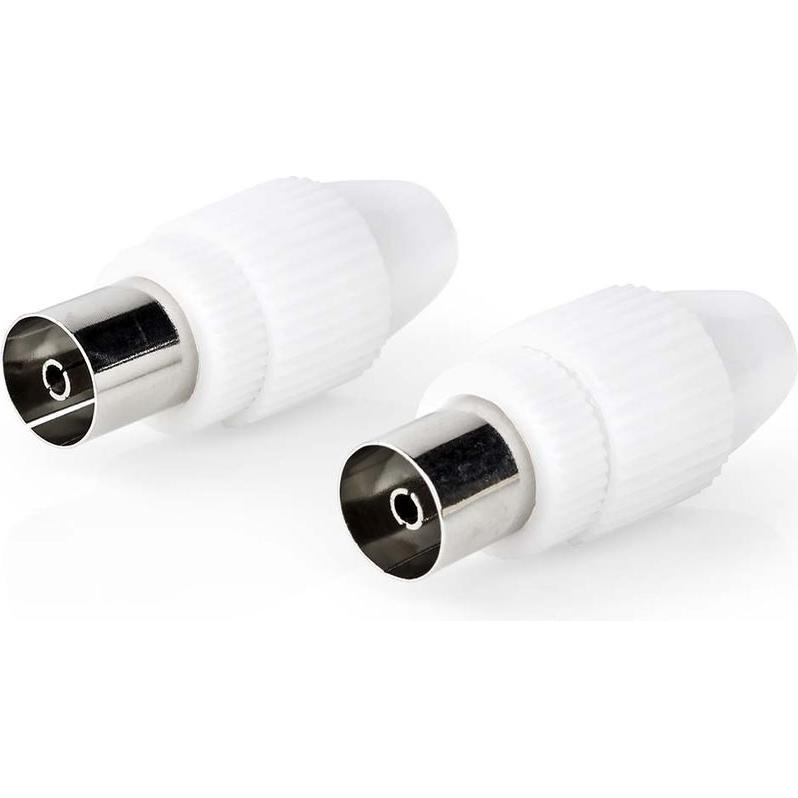 Nedis IEC (coax) connectors, Screw - White (Antennenkabel), Antennenkabel
