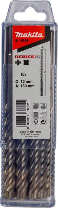 Productafbeelding Makita accessoires B-16586 P4S SDS-PLUS boor 12x160mm 10 stuks (12 millimeter)