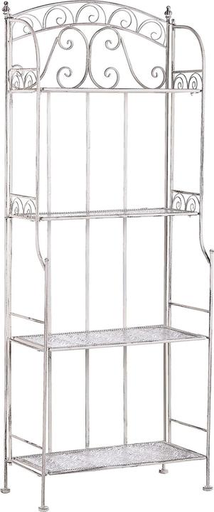 Produktbild Beliani Gartenregal weiss Metall 4 Ablageflächen klappbar PADUA