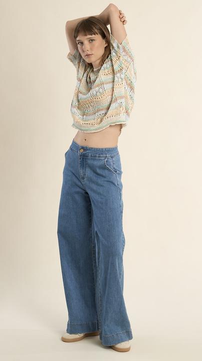 Actual product image Molly Bracken Pullover mit Ajourmuster und kurzen Ärmeln (XS)