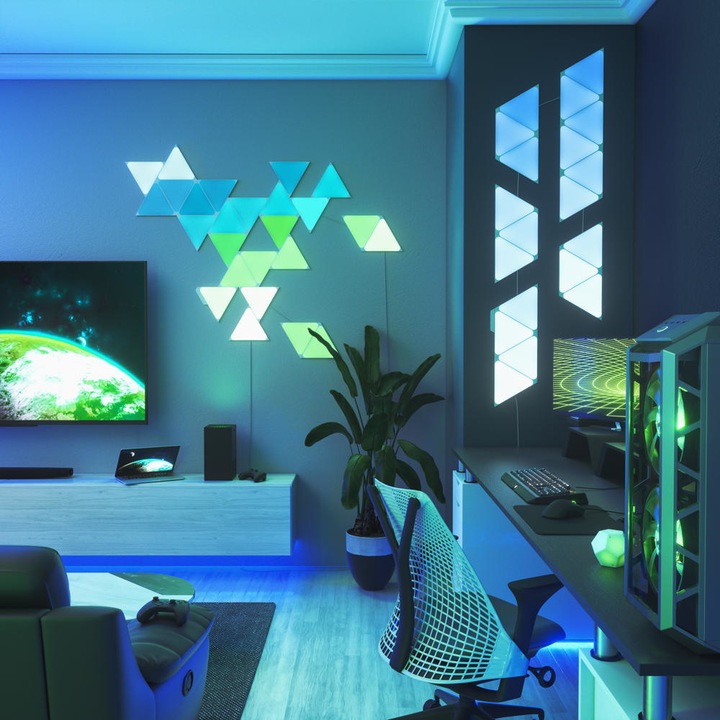 Image du produit Nanoleaf Shapes Triangles Smarter Kit 15 (80 lm)