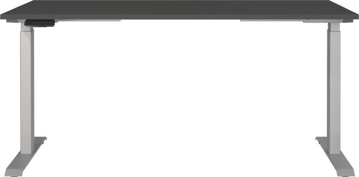 Produktbild Germania JET höhenverstellbarer Schreibtisch grafit rechteckig, T-Fuss-Gestell silber 160,0 x 80,0 cm (160 x 80 cm)