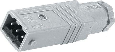 Actual product image Hirschmann ST series 3 way plug w/strain relief,16A