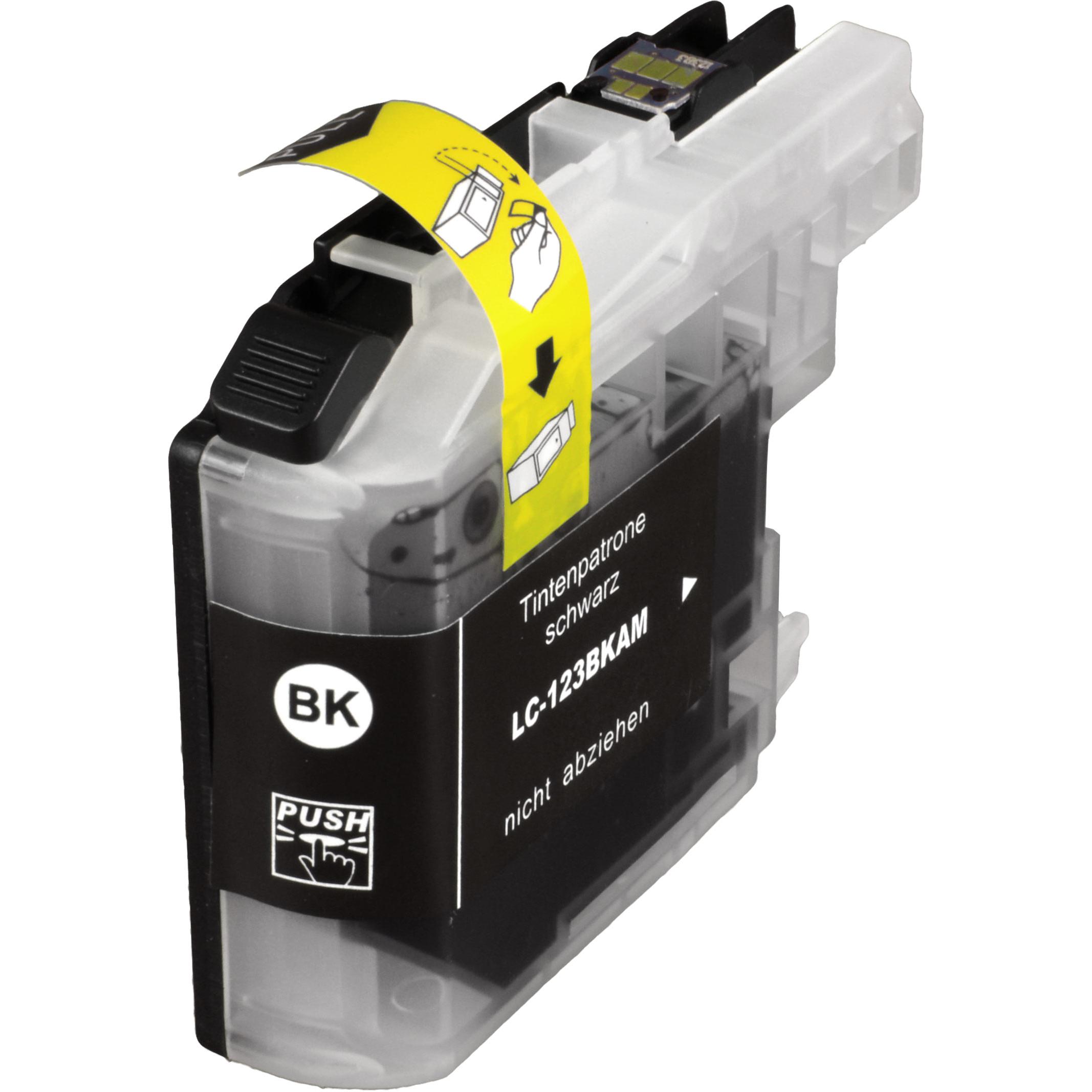Ampertec, Druckerpatrone, Tinte kompatibel mit Brother LC-123BK schwarz (BK)