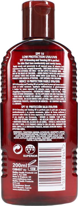 Immagine prodotto Malibu Olio solare bronzante SPF10, 200 ml (200 ml)