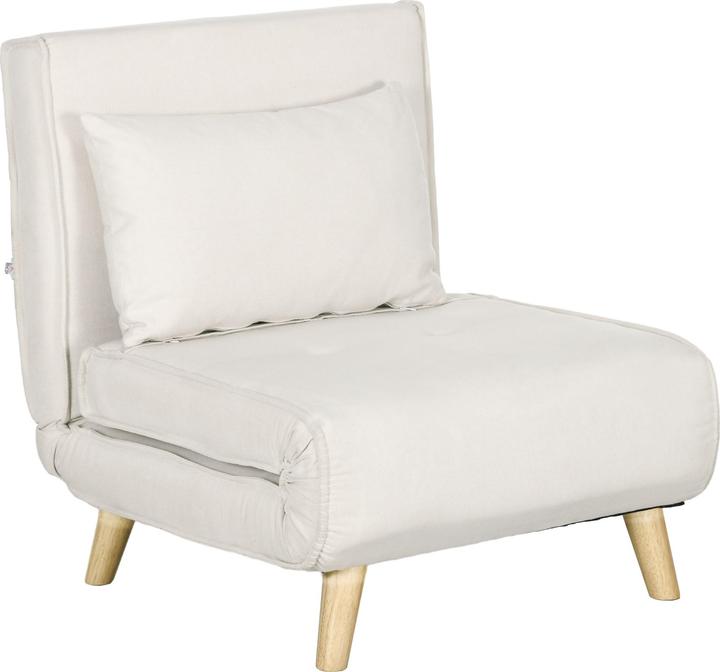 Immagine prodotto Homcom Schlafsessel Polyester, Stahl Cremeweiss