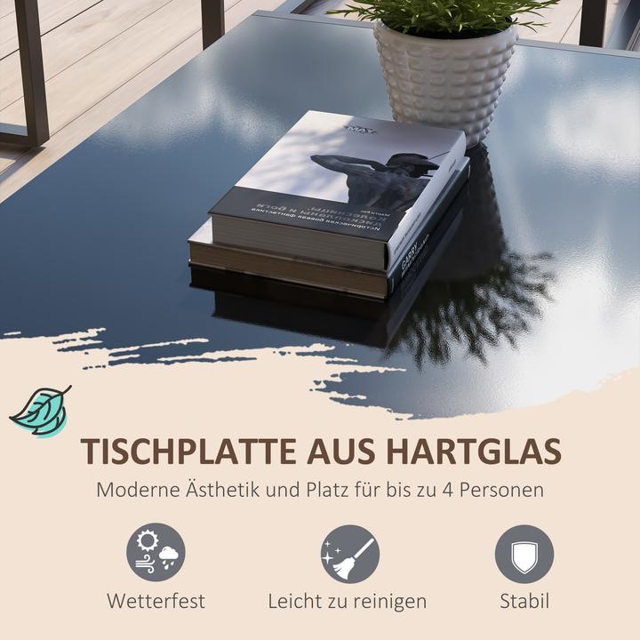 Produktbild Outsunny Gartenmöbel-Set Stahl, Polyester Grau+Beige
