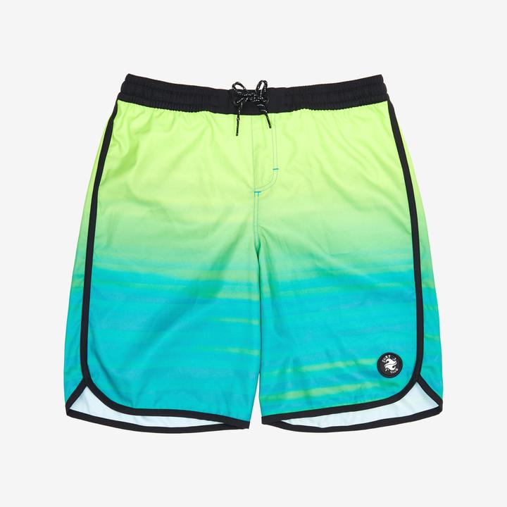Olaian Boardshorts Surfen Jungen 500 Offshore grün/blau