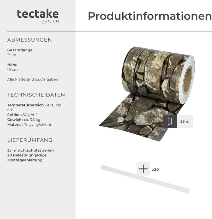 Actual product image tectake PVC privacy film