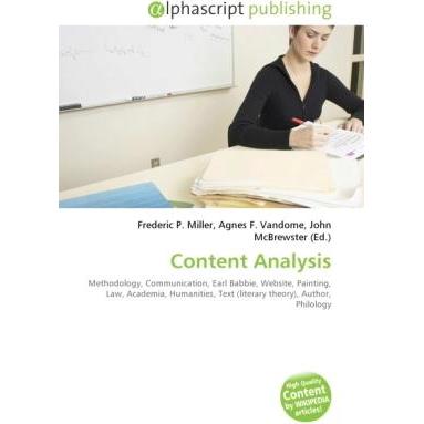 Content Analysis, Fachbücher von Agnes F. Vandome, Frederic P. Miller, John McBrewster