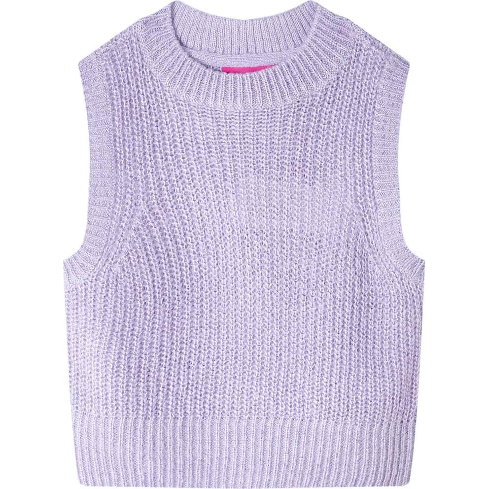 VidaXL, Jungen, Weste, Kinder-Pulloverweste Gestrickt Helllila 104,Material: 67, Violett, (104)