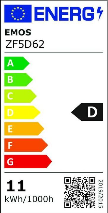 Energie-Label Emos LED Lampe Filament A60 / E27 / 10,5 W (100 W) / 1521 lm / Warmweiss (E27, 10.50 W, 1521 lm, 1 x, D)