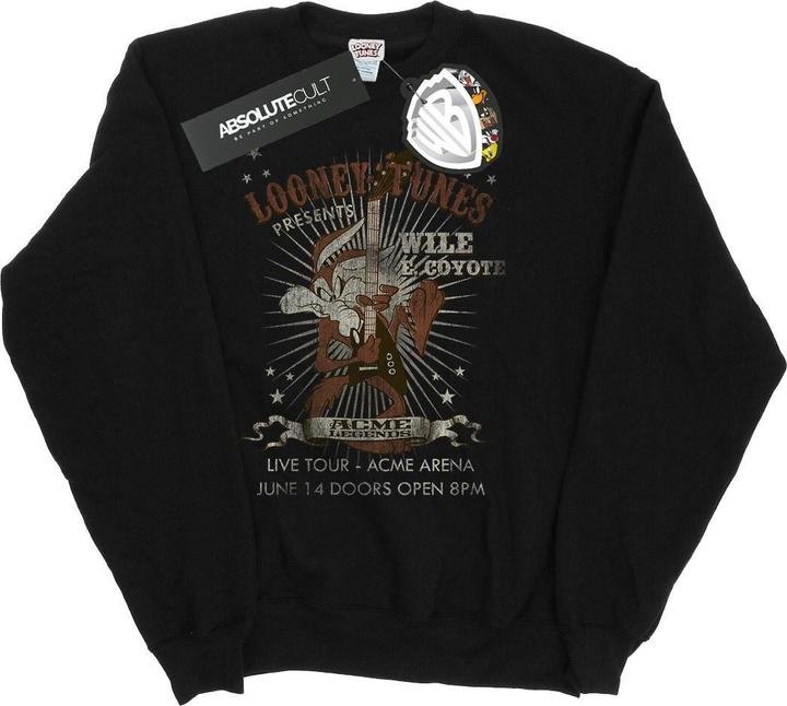 Actual product image Looney Tunes Mens Wile E Coyote Guitar Sweatshirt (S)