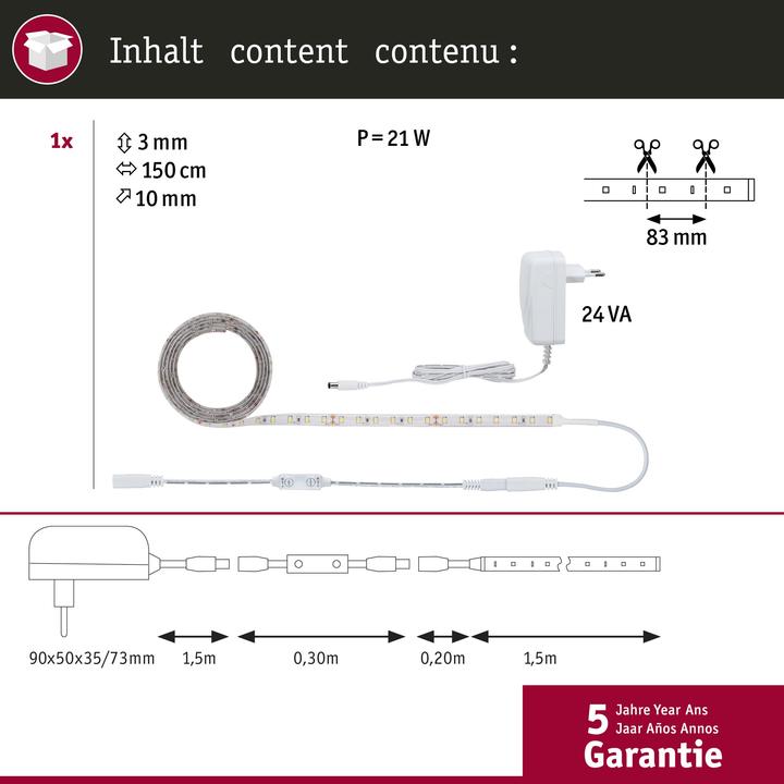 Immagine prodotto Paulmann SimpLED (Bianco neutro, 150 cm, Interno)