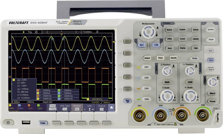 Productafbeelding Voltcraft Digitale oscilloscoop DSO 6084F (CAT II)
