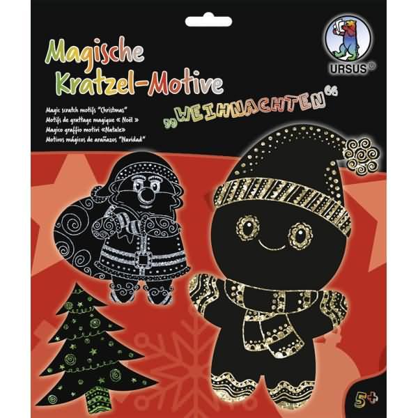Productafbeelding Ursus Knutselset Magische Krasmotieven Kerstmis, 6 stuks.