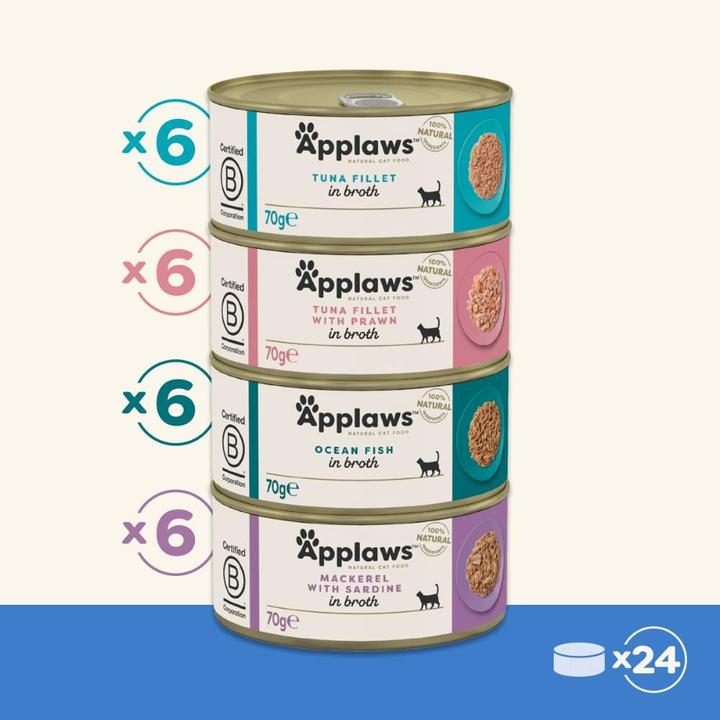 Produktbild Applaws Fischauswahl in Brüne (Adult, 24 Stk., 1680 g)