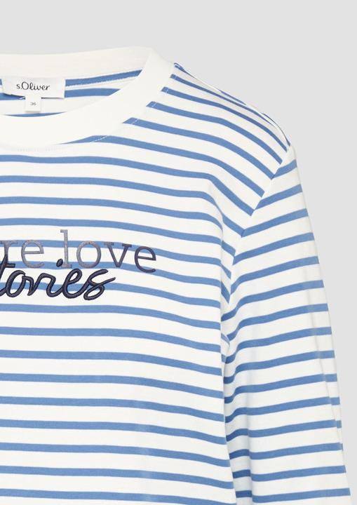 Produktbild S.Oliver T-Shirt Gestreiftes Langarmshirt im Relaxed Fit mit Artwork (44)