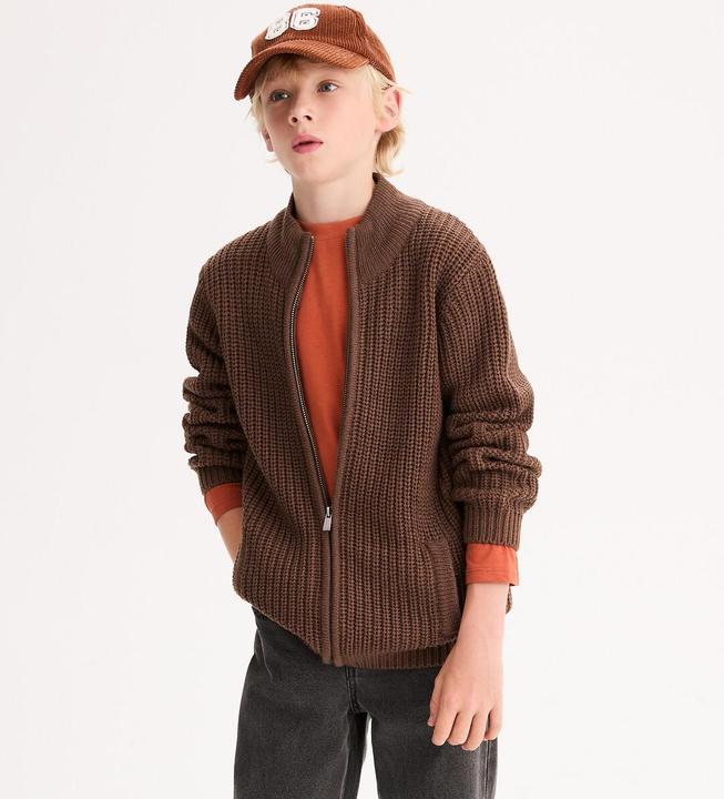 Actual product image La Redoute Collections Strickjack mit Reissverschluss und Stehkragen (128)