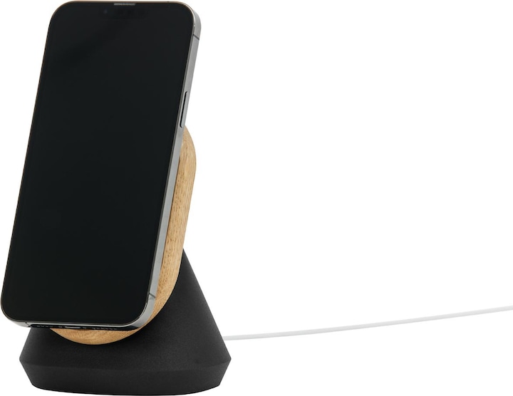 Actual product image Oakywood MagSafe iPhone Stand - vertical iPhone dock - color Oak -