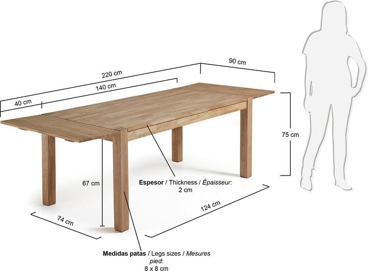 Image du produit Kave Home Indira (140 x 90 x 75 cm)