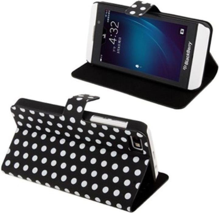 Produktbild König Design Schutzhülle Flip Hülle dünn für Handy BlackBerry Z10 Schwarz / Weiss (Blackberry Z10)