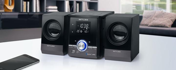 Produktbild Muse M-38 BT - Mini hifi-systeem met CD,USB & bluetooth - zwart (CD Player, Bluetooth, 1x 10 W)