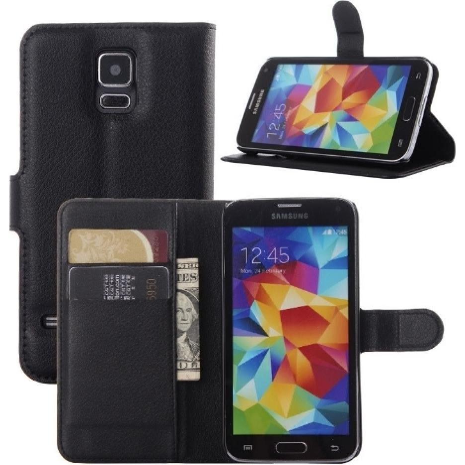 Screenguard Samsung Galaxy S5 Leather Guard Lederhülle (Samsung Galaxy S5), Smartphone Hülle, Schwarz