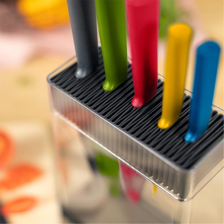 Actual product image Kuhn Rikon Colori+ knives & block set 7 pieces