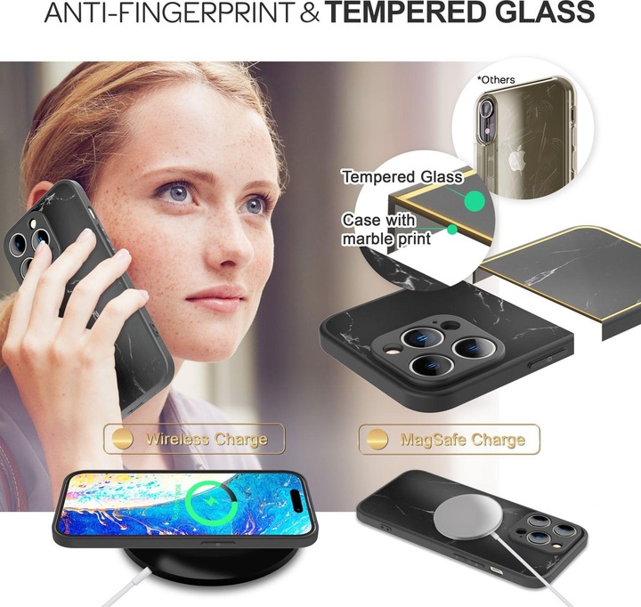 Immagine prodotto Nalia Copertura in vetro temperato effetto marmo (Apple iPhone 14 Pro Max)