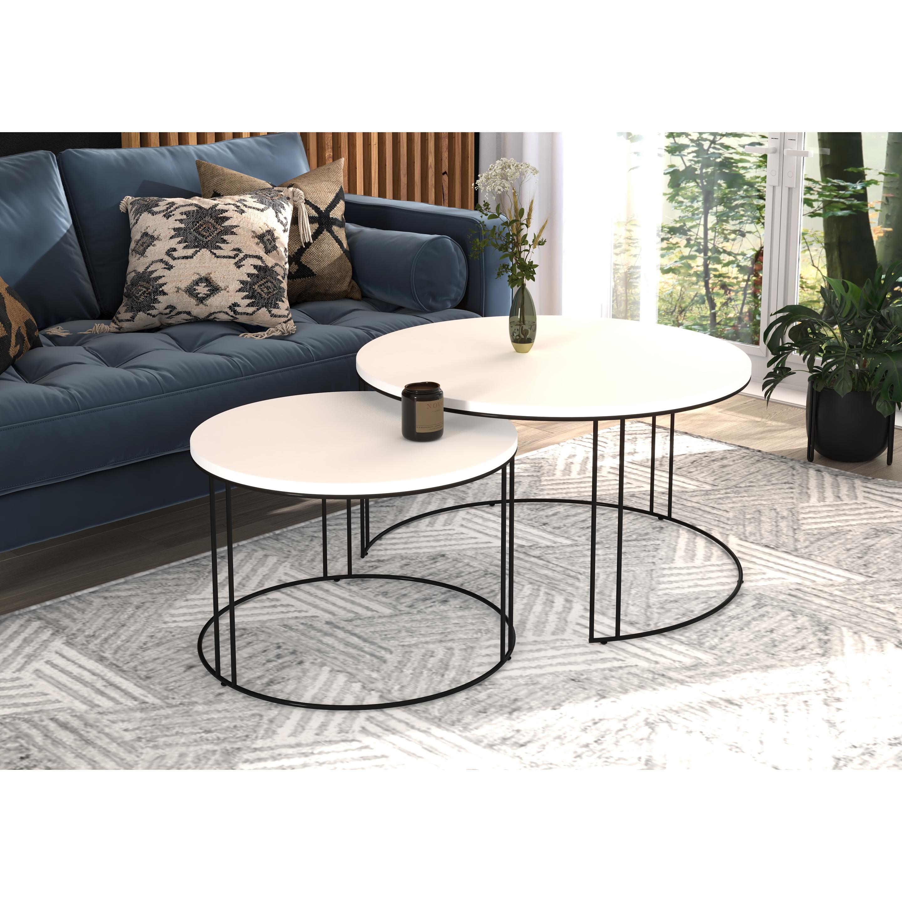 ADRK Furniture, Couchtisch + Beistelltisch, Etta (75 x 75 x 43 cm)